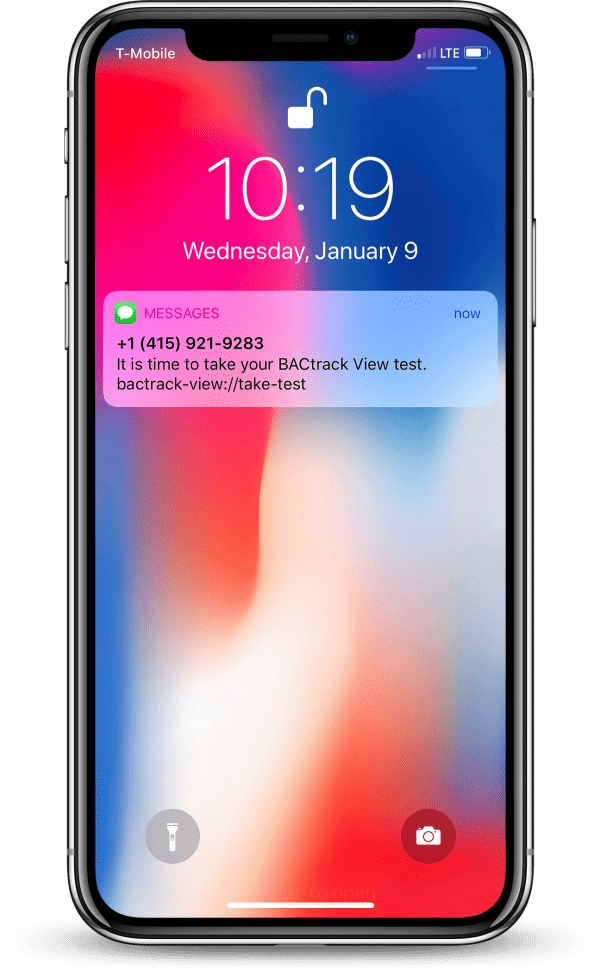 BACtrack View app take a breath test screen on iPhone