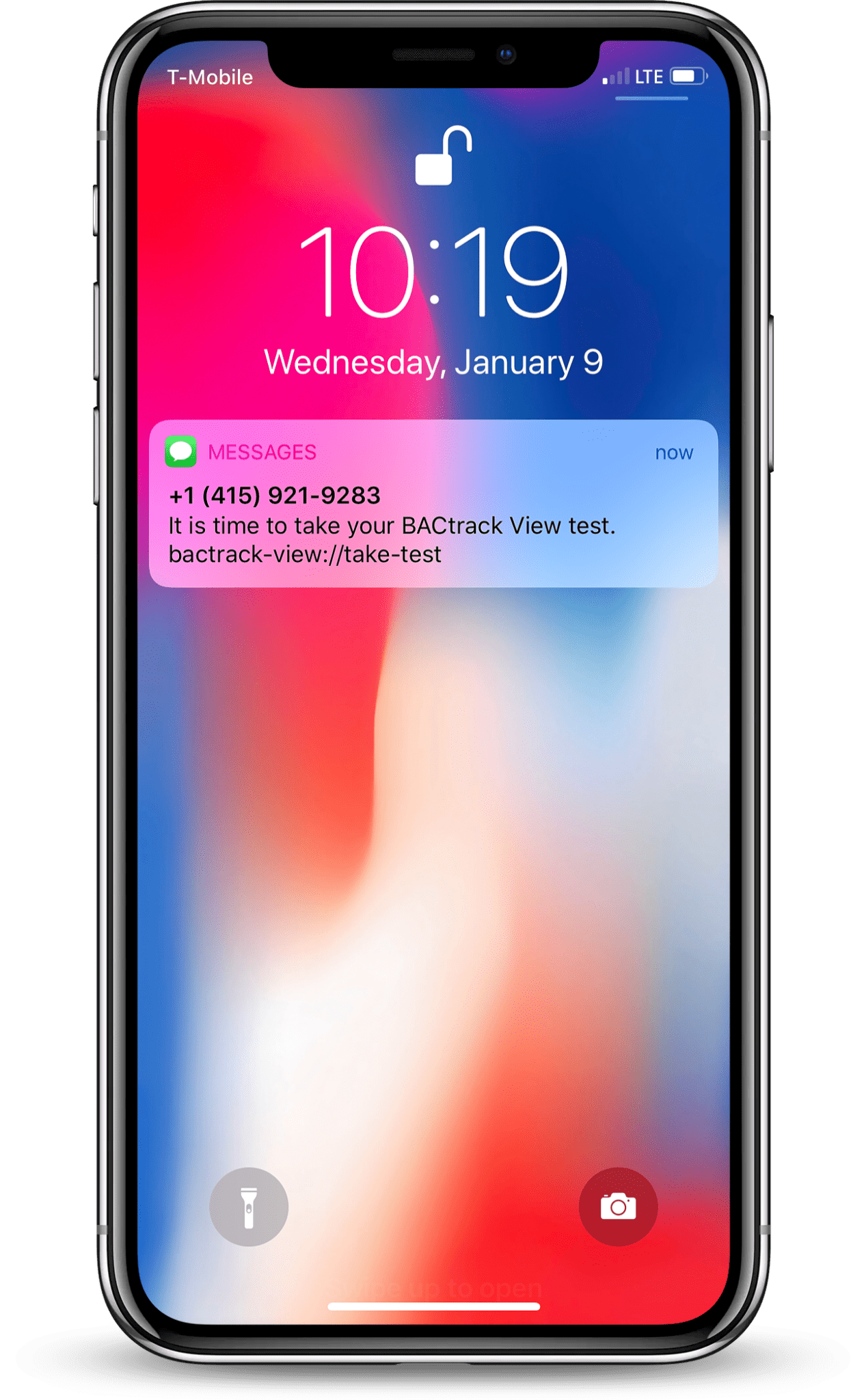 BACtrack View app take a breath test screen on iPhone