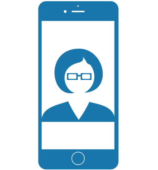 Woman using smartphone icon for BACtrack View mobile app