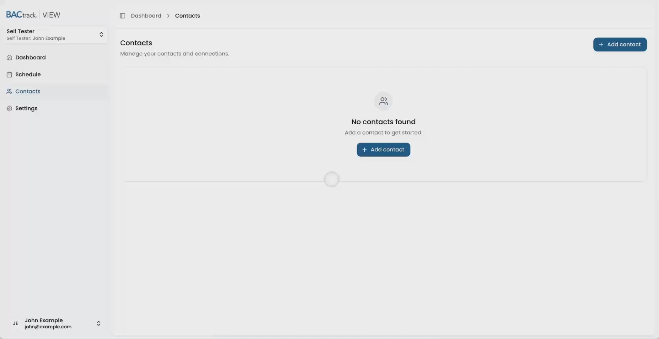 Adding a connection in the BACtrack View web portal