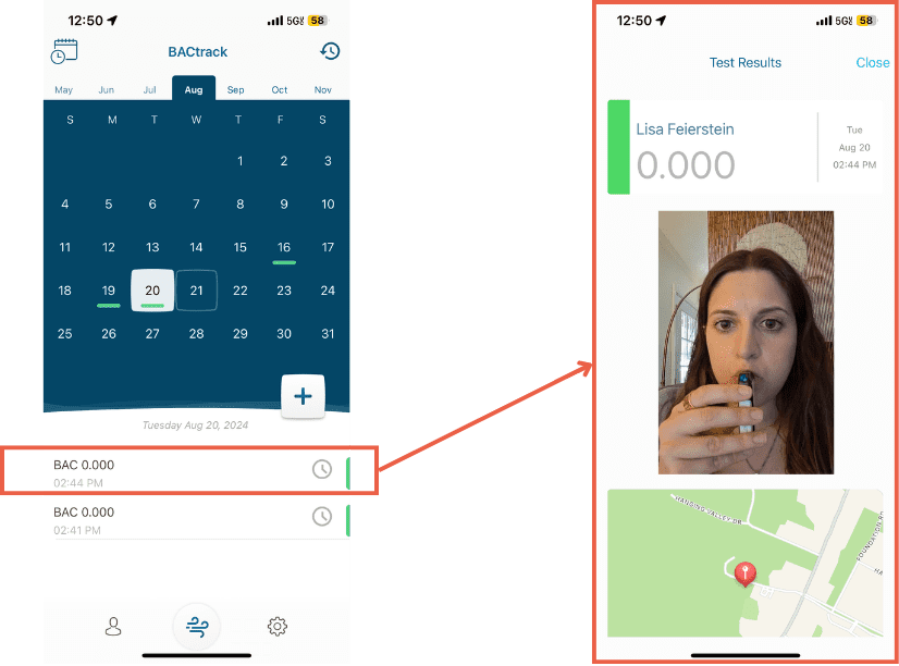 BACtrack View app quick start guide: taking a breath test