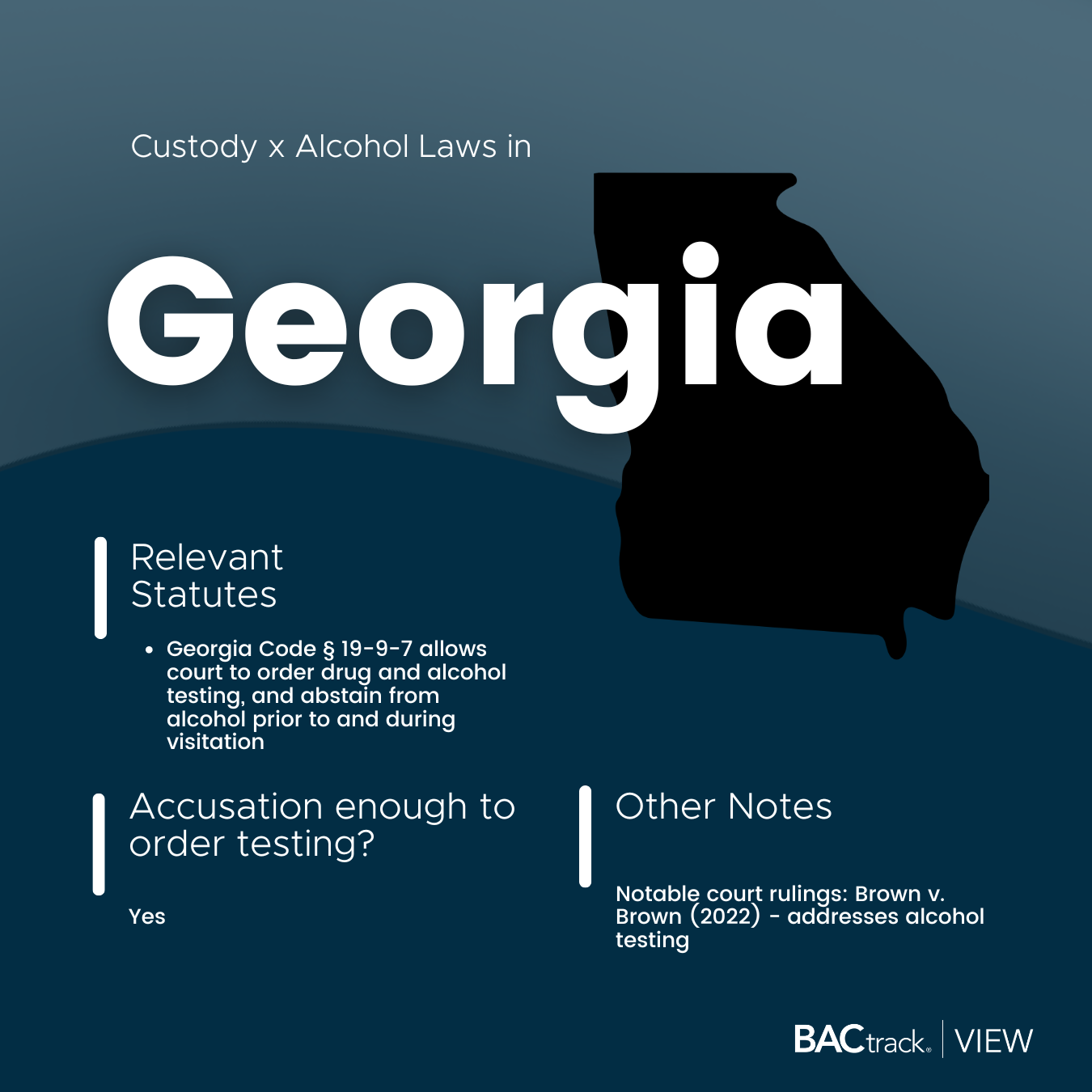 Child custody alcohol testing laws in Georgia infographic