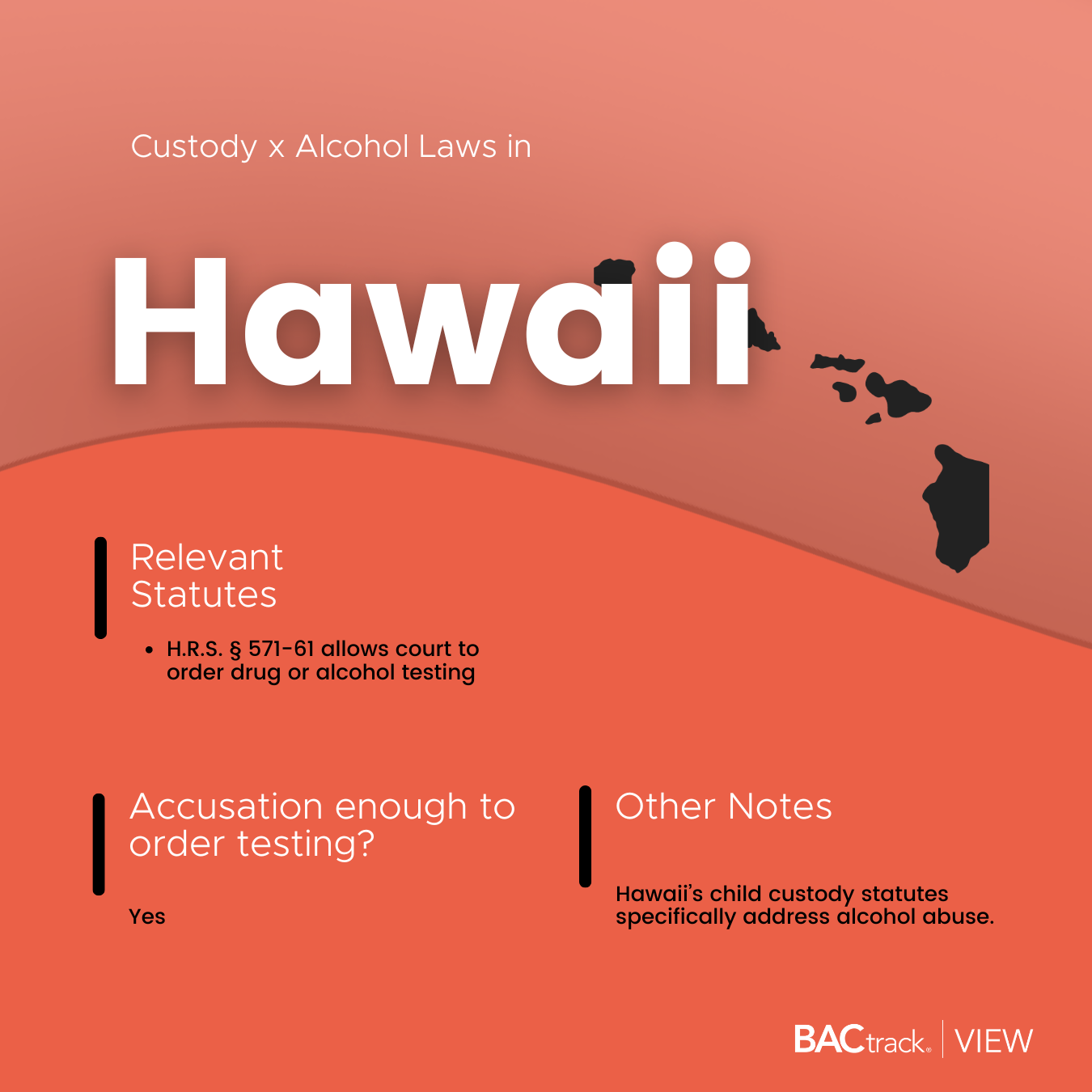 Child custody alcohol testing laws in Hawaii infographic