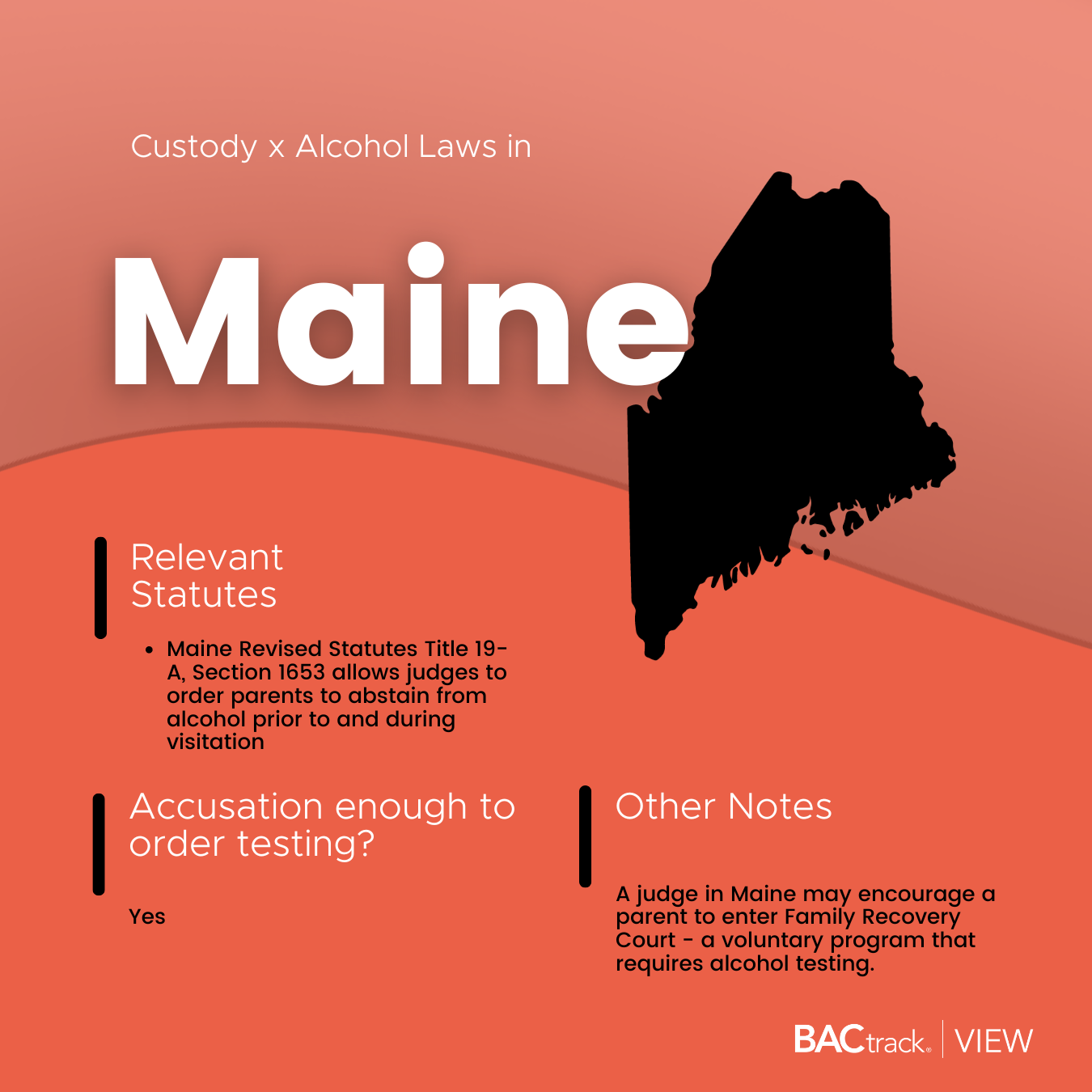 Child custody alcohol testing laws in Maine infographic