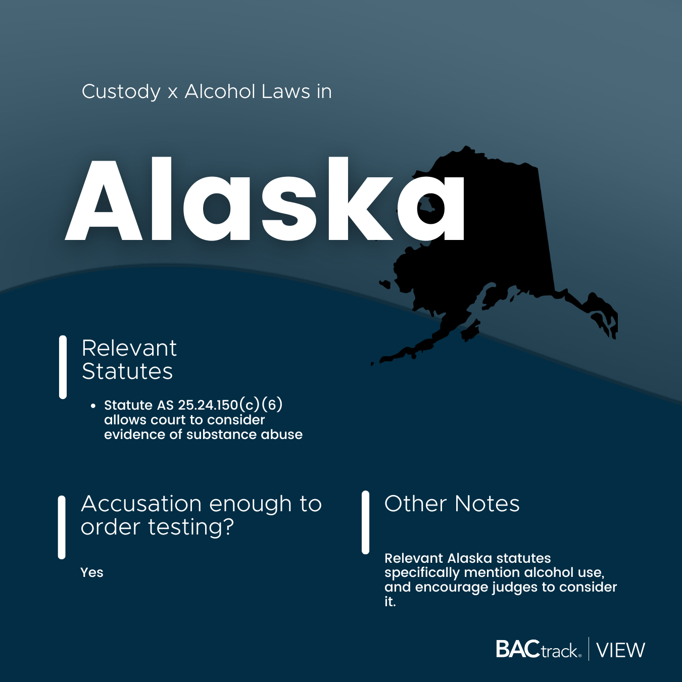 Child custody alcohol testing laws in Alaska