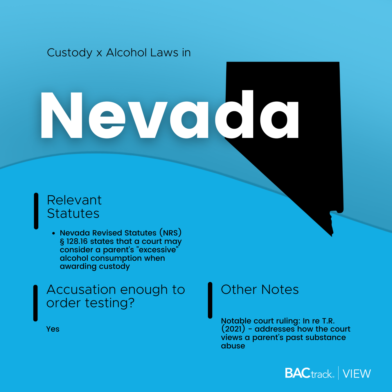 Child custody alcohol testing laws in Nevada infographic