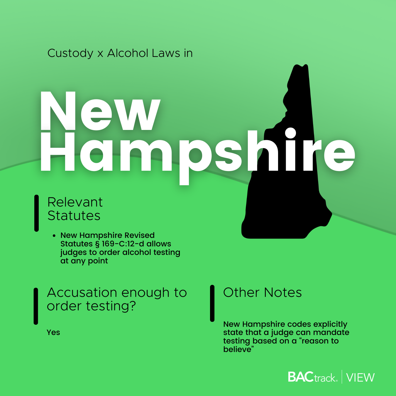 Child custody alcohol testing laws in New Hampshire infographic