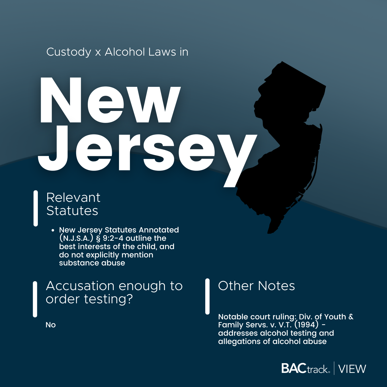 Child custody alcohol testing laws in New Jersey infographic