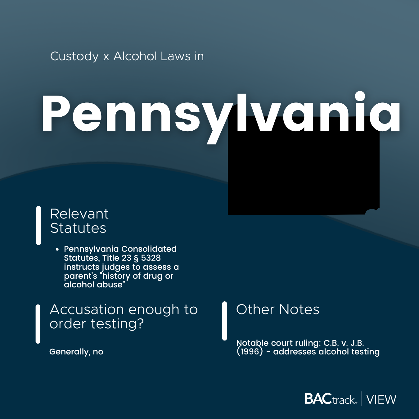 Child custody alcohol testing laws in Pennsylvania infographic