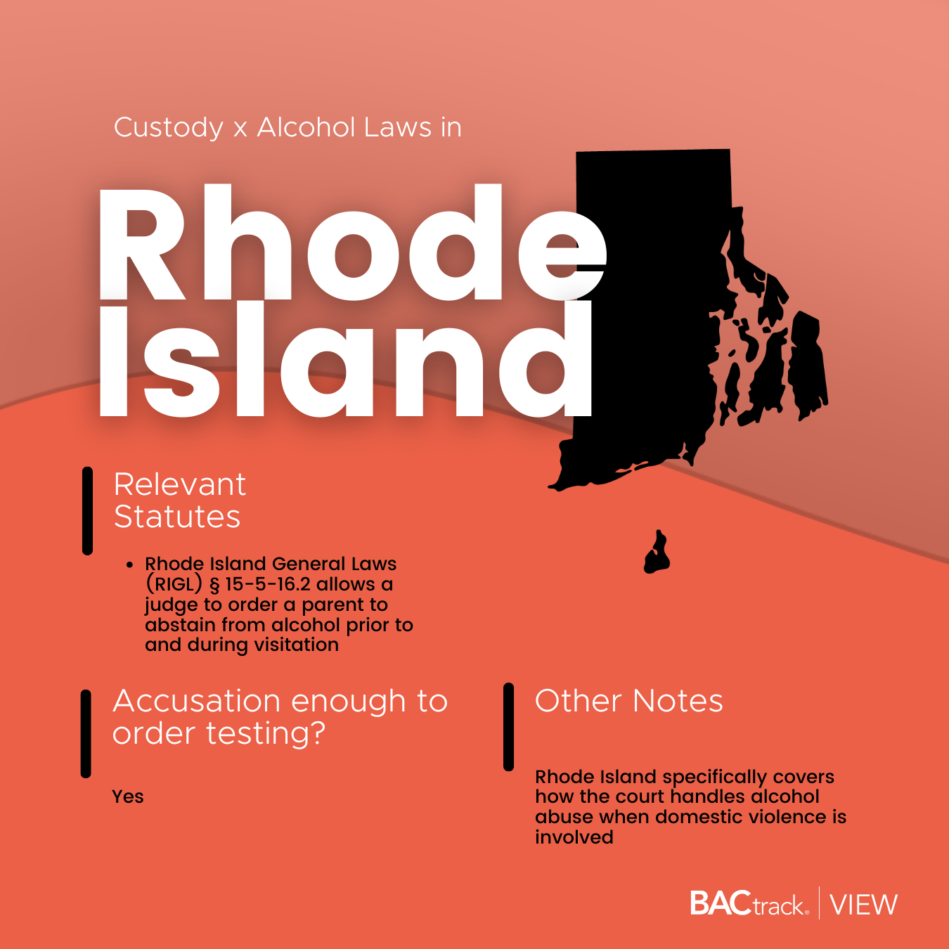 Child custody alcohol testing laws in Rhode Island infographic