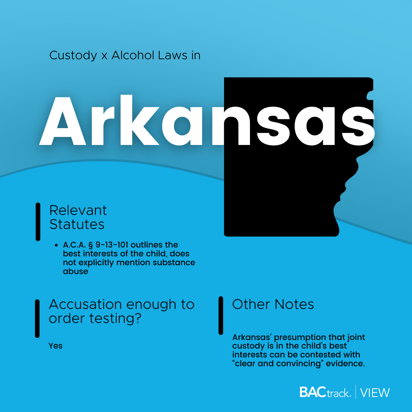 Child custody alcohol testing laws in Arkansas