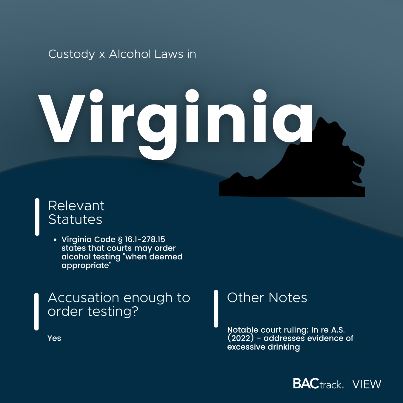 Child custody alcohol testing laws in Virginia infographic