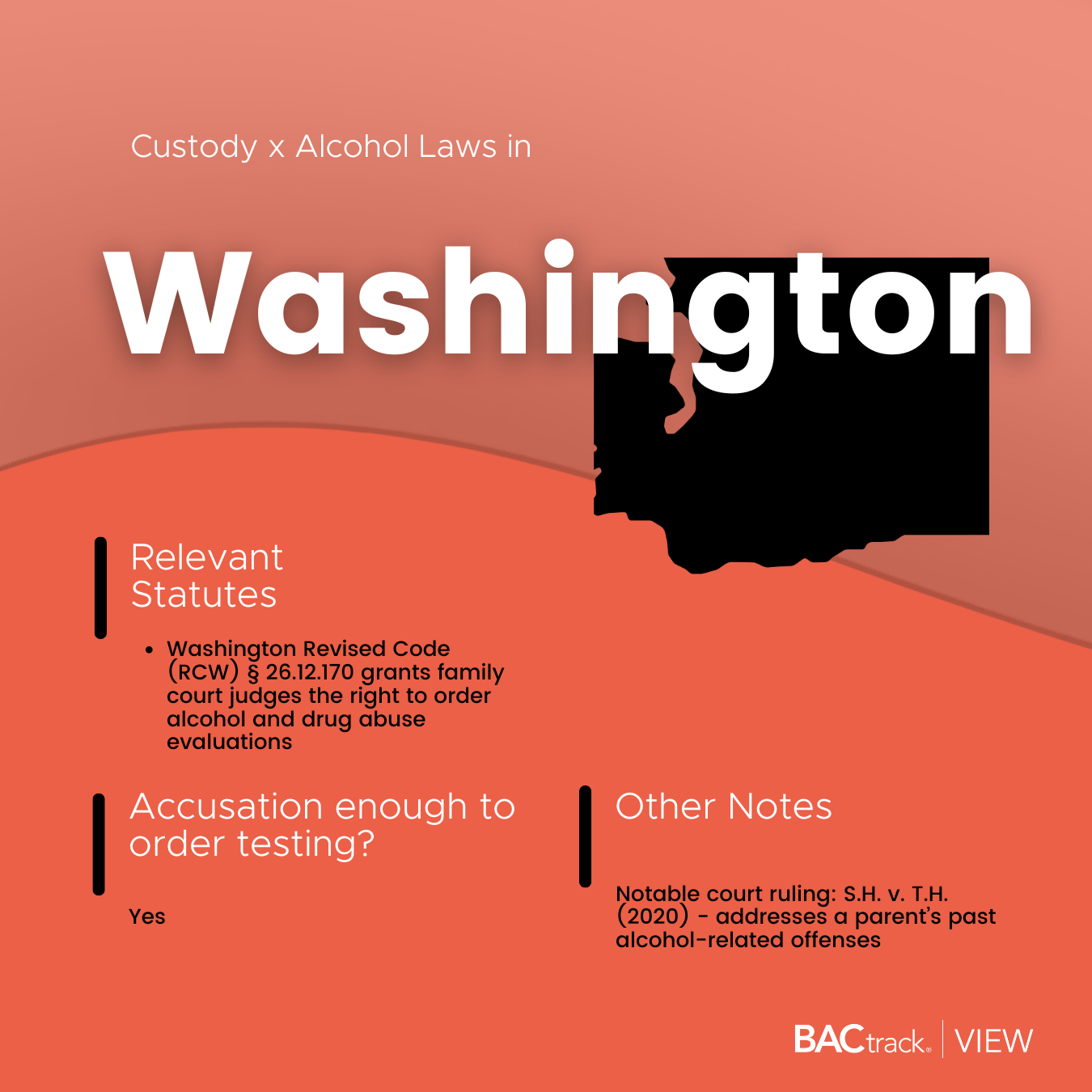 Child custody alcohol testing laws in Washington infographic