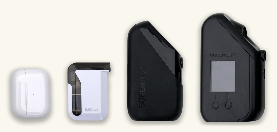 BACtrack View vs. Soberlink breathalyzer size comparison