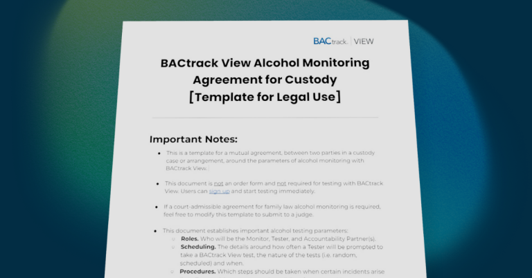 sample alcohol monitoring agreement for custody template